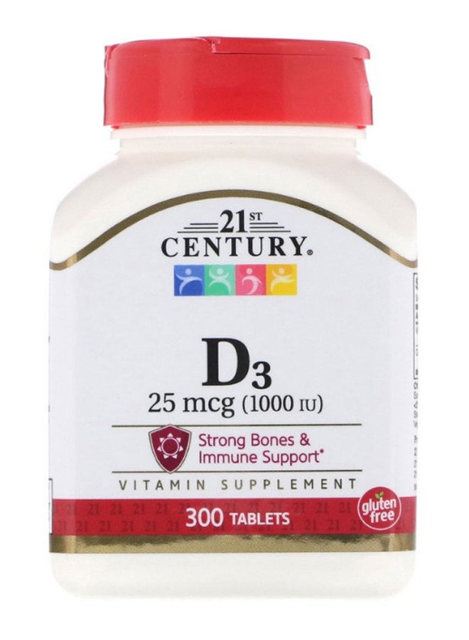 21st Century Vitamin D3 Strong Bone And Immune Support Supplement - 300 Tablets - Image 1